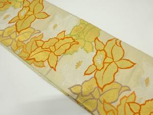 アンティーク　蘭模様織り出し袋帯（材料）